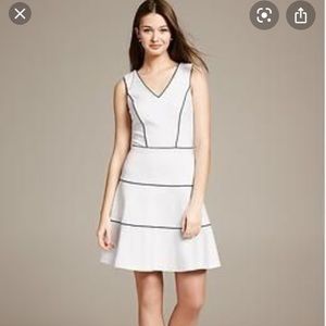 Banana Republic Tiered Ponte Fit-and-Flare Dress